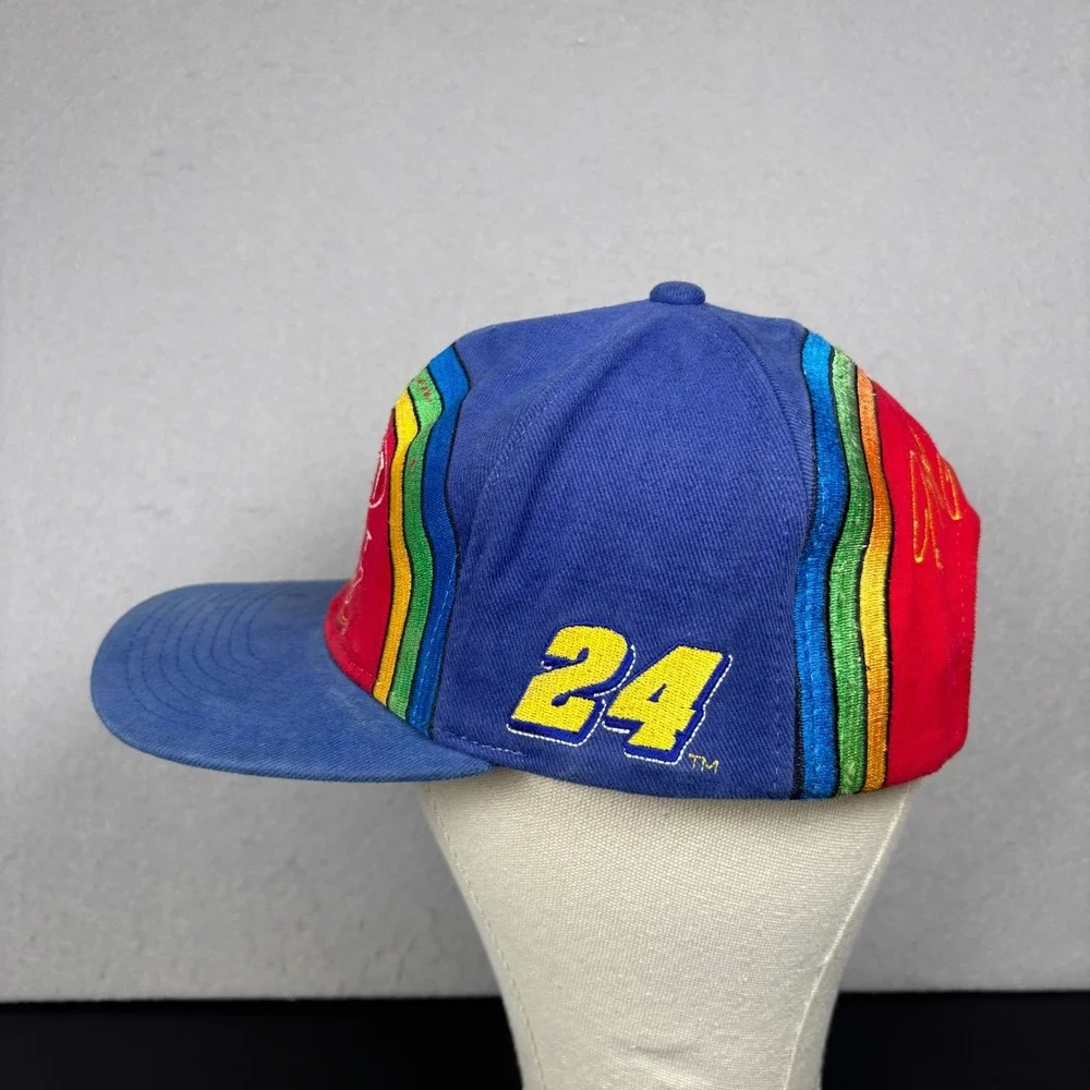 Vintage Dupont Refinish Racing #24 Jeff Gordon Snapback Hat Nutmeg Rainbow Cap